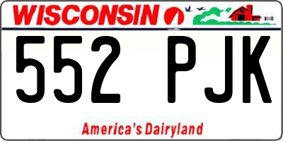 WI license plate 552PJK