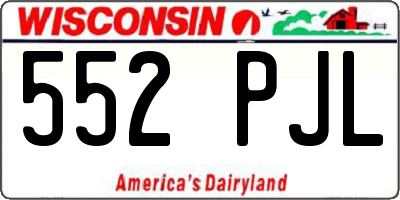 WI license plate 552PJL