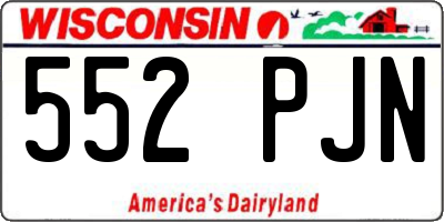 WI license plate 552PJN