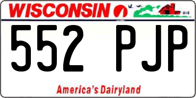 WI license plate 552PJP