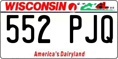 WI license plate 552PJQ