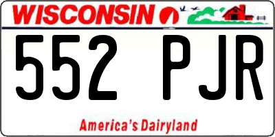 WI license plate 552PJR