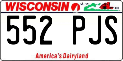 WI license plate 552PJS