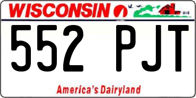 WI license plate 552PJT