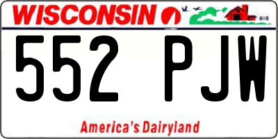 WI license plate 552PJW