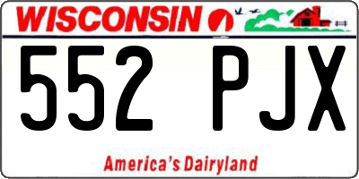 WI license plate 552PJX