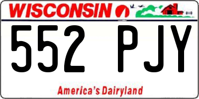 WI license plate 552PJY
