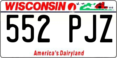 WI license plate 552PJZ