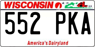WI license plate 552PKA