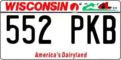 WI license plate 552PKB