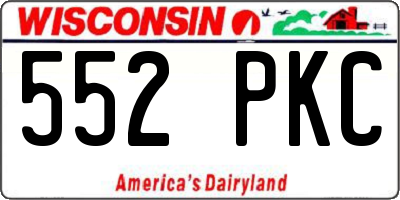 WI license plate 552PKC
