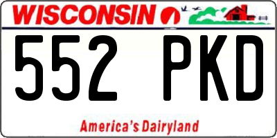 WI license plate 552PKD
