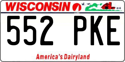 WI license plate 552PKE