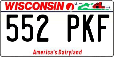 WI license plate 552PKF