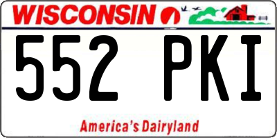 WI license plate 552PKI