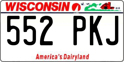 WI license plate 552PKJ