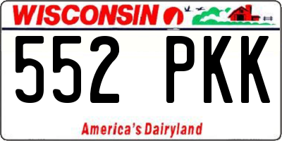 WI license plate 552PKK