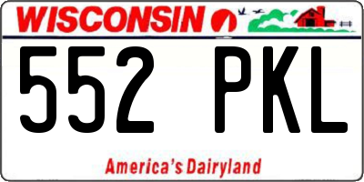 WI license plate 552PKL