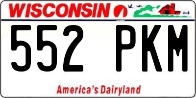 WI license plate 552PKM