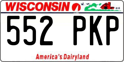 WI license plate 552PKP