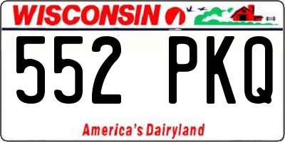 WI license plate 552PKQ