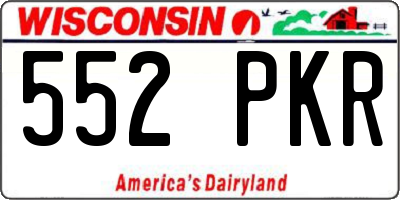 WI license plate 552PKR
