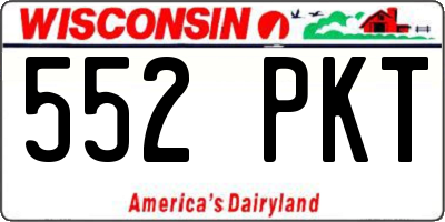 WI license plate 552PKT
