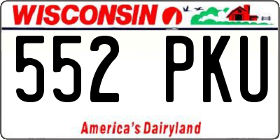 WI license plate 552PKU