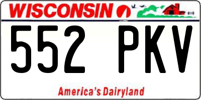 WI license plate 552PKV
