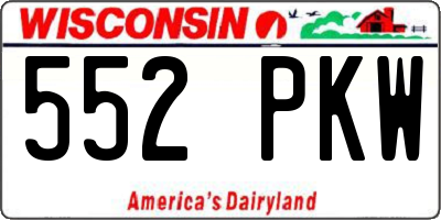 WI license plate 552PKW