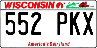 WI license plate 552PKX