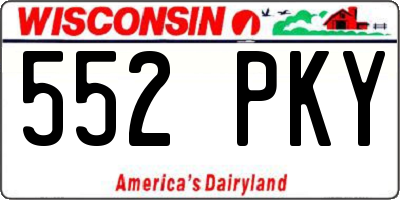 WI license plate 552PKY