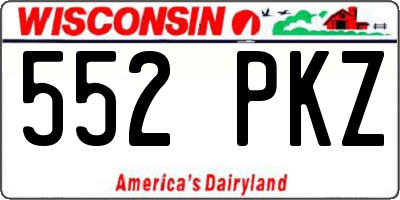 WI license plate 552PKZ