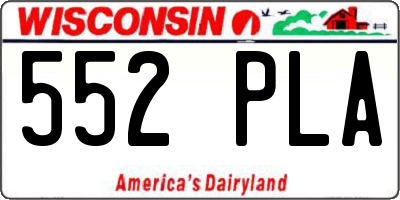WI license plate 552PLA