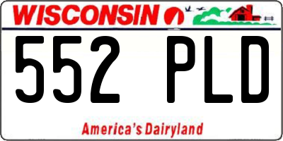 WI license plate 552PLD