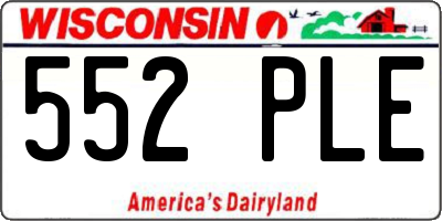 WI license plate 552PLE