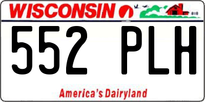 WI license plate 552PLH