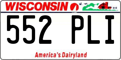 WI license plate 552PLI