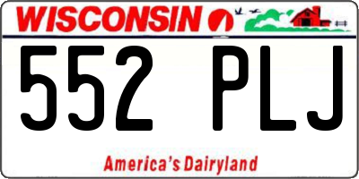 WI license plate 552PLJ