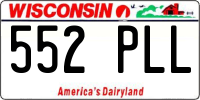 WI license plate 552PLL