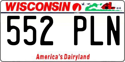 WI license plate 552PLN