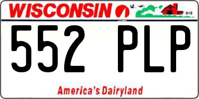 WI license plate 552PLP