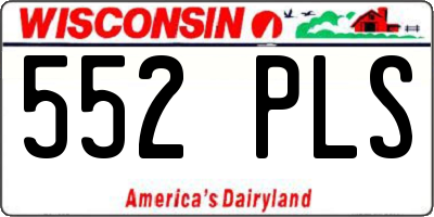 WI license plate 552PLS