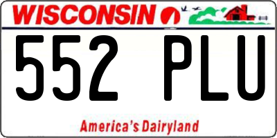 WI license plate 552PLU