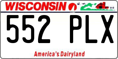 WI license plate 552PLX