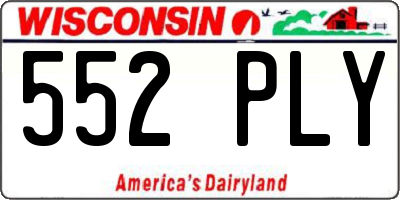 WI license plate 552PLY