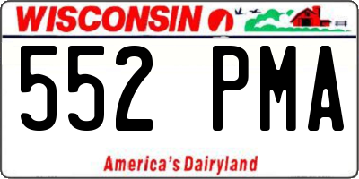 WI license plate 552PMA
