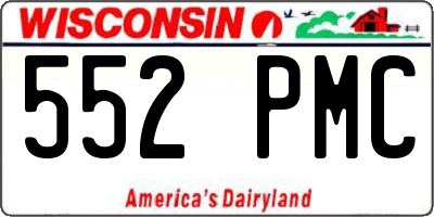 WI license plate 552PMC