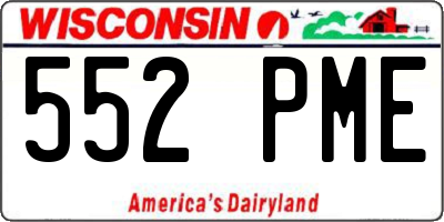 WI license plate 552PME