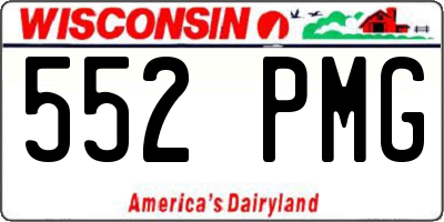 WI license plate 552PMG
